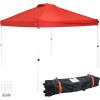 Sunnydaze 12 x 12-Foot Premium Pop-Up Canopy with Rolling Carry Bag – Straight Leg Folding Outdoor Shade Shelter – Red(Red)