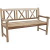 Sunnydaze 2-Person Outdoor Bench for Front Porch or Park – Wooden Teak Patio Garden Bench with Backrest – 675 lb Weight Capacity – Crossback(Cross-Back)