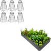 Sunnydaze 4 x 8 ft Gray Galvanized Steel Rectangular Raised Garden Bed and 6-Pack Chicken Wire Plant Protector Cages