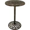 Sunnydaze 40-Inch H Cast Iron Bar Height Patio Table – 26-Inch Tabletop Diameter – Bronze Color