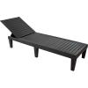 Sunnydaze 5-Position Outdoor Adjustable Chaise Lounge Chair – UV- and Weather-Resistant Polypropylene Resin – Wood-Look Design – Black – Set of 2(1)
