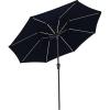 Sunnydaze 9-Foot Sunbrella Tilting Patio Umbrella with Solar LED Light Bars – Pacific Blue(Navy Blue)