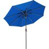 Sunnydaze 9-Foot Sunbrella Tilting Patio Umbrella with Solar LED Light Bars – Pacific Blue(Pacific Blue)