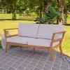 Sunnydaze Acacia Outdoor Loveseat for Patio – Bodie Patio Loveseat Sofa – 2-Seater Outdoor Sofa for Balcony – Porch Couch with Cushions