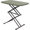 Sunnydaze Adjustable Height Utility Table – Rectangle Folding Table with Collapsible Legs and Plastic Top – Indoor or Outdoor Use – Gray – 29.5″ H
