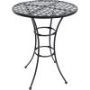 Sunnydaze Elegant Black Wrought Iron Bar Table – 30-Inch Diameter x 39.5 Inches Tall – Dining Table Only