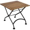 Sunnydaze European Chestnut Wooden Folding Outdoor Adirondack End Table – Square Side Table for Patio with Steel Frame – Brown(Brown)