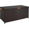 Sunnydaze Faux Wicker Storage Box – Outdoor Deck Box with Handles – 75-Gallon Front Door Package Delivery Box with Hinged Lid – Black(Brown)