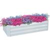 Sunnydaze Galvanized Raised Garden Bed – Metal Raised Bed for Gardening – Outdoor Planter Box for Flowers, Plants, and Vegetables – Ivory White – 48″ W x 24″ D x 12″ H Rectangle