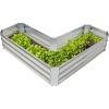 Sunnydaze Galvanized Raised Garden Bed – Metal Raised Bed for Gardening – Outdoor Planter Box for Flowers, Plants, and Vegetables – Silver – 12” H L-Shaped