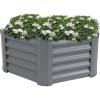 Sunnydaze Galvanized Raised Garden Bed Outdoor – Metal Planter Box for Gardening Vegetables and Plants – 16.25″ H Hexagon – Gray
