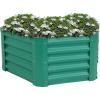 Sunnydaze Galvanized Raised Garden Bed Outdoor – Metal Planter Box for Gardening Vegetables and Plants – 16″ H Hexagon – Silver(Green)