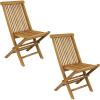 Sunnydaze Hyannis Solid Teak Wood Folding Chairs – Outdoor Wooden Patio Chairs – Foldable – Light Wood Stain Finished – Set of 2(2)