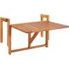 Sunnydaze Meranti Folding Balcony Patio Railing Table for 4-Inch to 8.75-Inch Railings