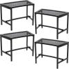 Sunnydaze Mesh Outdoor Curved Bench – Metal Patio Bench Set – Heavy-Duty Outdoor Seats for Backyard or Fire Pit – Black – Set of 4(4)