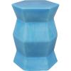 Sunnydaze Moderno Hexagon Ceramic Garden Stool Side Table – Indoor or Outdoor – 17.25-Inch H – White Glazed Finish(Moonstone)