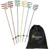 Sunnydaze Outdoor Cup Holders for Yard – Heavy-Duty Outdoor Drink Holder Stakes – Set of 6 – Multicolored(Rainbow)