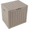 Sunnydaze Outdoor Deck Box – Lockable Package Delivery Box – Weather-Resistant Outdoor Storage Bin – 32-Gallon Faux Plank – Driftwood(Driftwood)