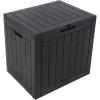 Sunnydaze Outdoor Deck Box – Lockable Package Delivery Box – Weather-Resistant Outdoor Storage Bin – 32-Gallon Faux Plank – Driftwood(Phantom Gray)
