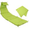 Sunnydaze Outdoor Hanging Lounge Chair Replacement Cushion and Floating Umbrella Fabric Only – Curved Swing Chair Cushion Replacement – Teal(Apple Green)