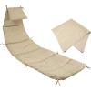 Sunnydaze Outdoor Hanging Lounge Chair Replacement Cushion and Floating Umbrella Fabric Only – Curved Swing Chair Cushion Replacement – Teal(Beige)