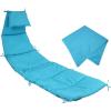 Sunnydaze Outdoor Hanging Lounge Chair Replacement Cushion and Floating Umbrella Fabric Only – Curved Swing Chair Cushion Replacement – Teal(Teal)