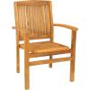 Sunnydaze Outdoor Patio Dining Armchairs with Slat Back – Light Brown Finish – Set of 2(1)