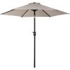 Sunnydaze Outdoor Patio Umbrella – Polyester Table Market Umbrella with Push-Button Tilt and Crank – 8 Sturdy Ribs – Catalina Beach Stripe – 9ft(Beige)