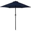 Sunnydaze Outdoor Patio Umbrella – Polyester Table Market Umbrella with Push-Button Tilt and Crank – 8 Sturdy Ribs – Catalina Beach Stripe – 9ft(Blue)