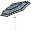 Sunnydaze Outdoor Patio Umbrella – Polyester Table Market Umbrella with Push-Button Tilt and Crank – 8 Sturdy Ribs – Catalina Beach Stripe – 9ft(Catalina Beach Stripe)