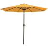 Sunnydaze Outdoor Patio Umbrella – Polyester Table Market Umbrella with Push-Button Tilt and Crank – 8 Sturdy Ribs – Catalina Beach Stripe – 9ft(Gold)