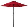 Sunnydaze Outdoor Patio Umbrella – Polyester Table Market Umbrella with Push-Button Tilt and Crank – 8 Sturdy Ribs – Catalina Beach Stripe – 9ft(Red)