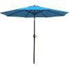 Sunnydaze Outdoor Patio Umbrella – Polyester Table Market Umbrella with Push-Button Tilt and Crank – 8 Sturdy Ribs – Catalina Beach Stripe – 9ft(Turquoise)