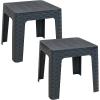 Sunnydaze Outdoor Side Table for Backyard or Front Porch – Plastic Adirondack Square End Table for Patio or Poolside – Gray – Set of 4(2)