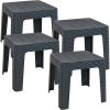 Sunnydaze Outdoor Side Table for Backyard or Front Porch – Plastic Adirondack Square End Table for Patio or Poolside – Gray – Set of 4(4)