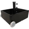 Sunnydaze Outdoor Umbrella Base with Wheels – Patio Umbrella Stand Planter for Patio Umbrellas with 2″ Diameter Poles – 100 lb Capacity – Black(Black)