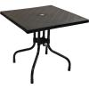 Sunnydaze Plastic Top Outdoor Dining Table – Square Folding Patio Table with Curved Iron Legs – Black – 28.75″ H