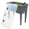 Sunnydaze Self-Watering Raised Garden Bed with Cover – Includes Water Tube – Polypropylene Construction – Gray