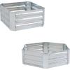 Sunnydaze Silver Corrugated Galvanized Steel 24″ x 11.75″ Square Planter and 40.5″ x 11.75″ Hexagon Raised Garden Beds for Vegetables, Plants, and Flowers