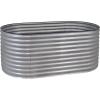 Sunnydaze Stackable Galvalume Steel Raised Garden Bed – 79″ Oval Silver
