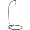 Sunnydaze Steel Egg Chair Stand with Extra-Wide Round Base – Black Powder-Coated Finish – 76 Inches H