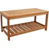 Sunnydaze Teak Outdoor Coffee Table for Patio – Coffee Table for Outside or Patio – Rectangle – 35 Inch – Meranti Wood