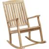 Sunnydaze Teak Outdoor Rocking Chair with Slatted Back – Wooden Front Porch Chair for Patio – Outside Porch Rocker – 325 lb Support