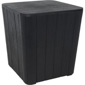 Sunnydaze 11.5-Gallon Outdoor Deck Box – Weather-Resistant Side Table with Storage for Cushions, Garden Tools, Pool Supplies – Phantom Gray – Faux Rattan(Phantom Gray)