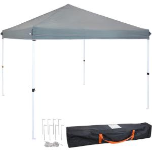 Sunnydaze 12 x 12 Foot Standard Pop Up Canopy with Carry Bag – Straight Leg Folding Outdoor Shade Shelter – Gray(Gray)