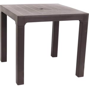 Sunnydaze 31-Inch Square Plastic Indoor/Outdoor Dining Table – Brown