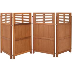 Sunnydaze 44″ H Folding Outdoor Wood Privacy Screen – Portable Outdoor Privacy Screen for The Patio or Deck