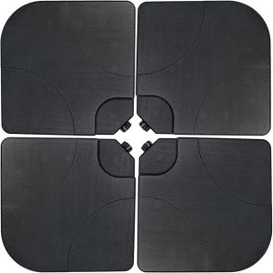 Sunnydaze 4-Piece 200lb Capacity Offset Cantilever Umbrella Weights – Heavy-Duty Cantilever Umbrella Base Plate Set – Water or Sand Filled – Square(Square)