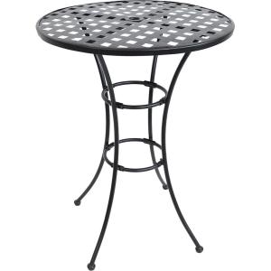 Sunnydaze Elegant Black Wrought Iron Bar Table – 30-Inch Diameter x 39.5 Inches Tall – Dining Table Only