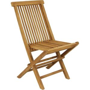 Sunnydaze Hyannis Solid Teak Wood Folding Chairs – Outdoor Wooden Patio Chairs – Foldable – Light Wood Stain Finished – Set of 2(1)